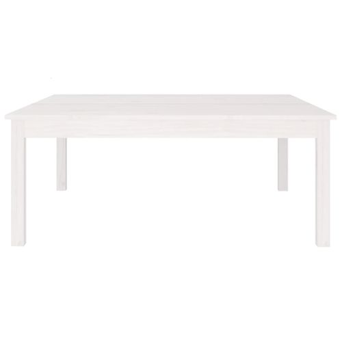 Table Basse Blanc 100x100x40 Cm Bois Massif De Pin