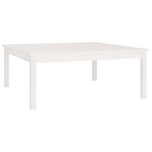 Table Basse Blanc 100x100x40 Cm Bois Massif De Pin