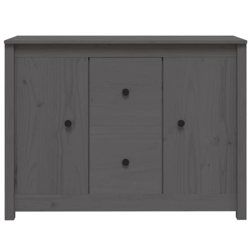 Buffet Gris 100x35x74 Cm Bois Massif De Pin