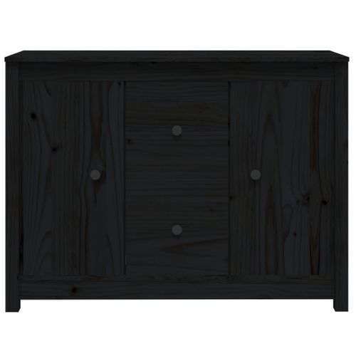 Buffet Noir 100x35x74 Cm Bois Massif De Pin
