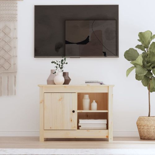 Meuble TV 70x36,5x52 Cm Bois De Pin Massif