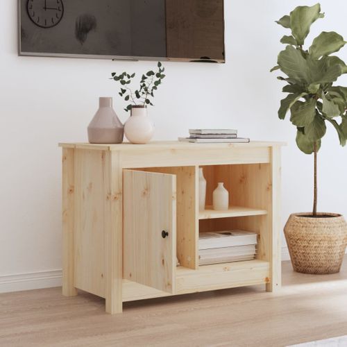 Meuble TV 70x36,5x52 Cm Bois De Pin Massif