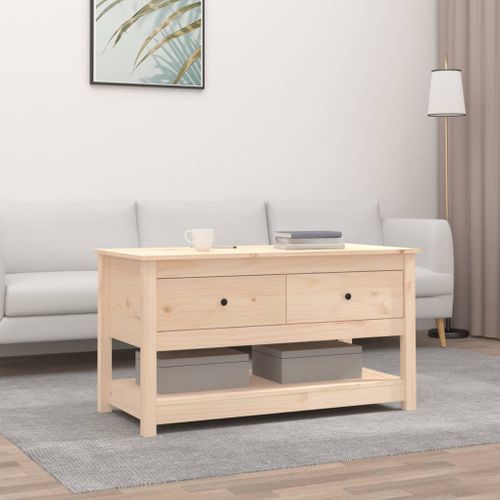 Table Basse 102x49x55 Cm Bois Massif De Pin