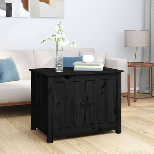 Table Basse Noir 71x49x55 Cm Bois Massif De Pin