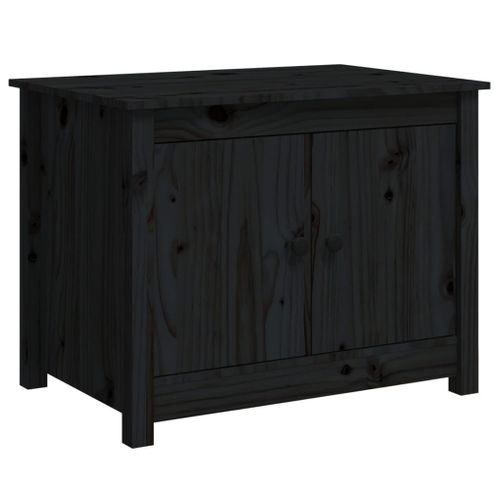 Table Basse Noir 71x49x55 Cm Bois Massif De Pin