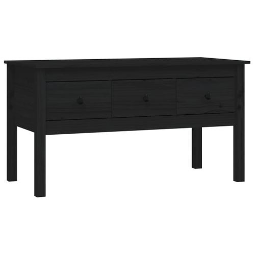 Table Basse Noir 102x49x55 Cm Bois Massif De Pin