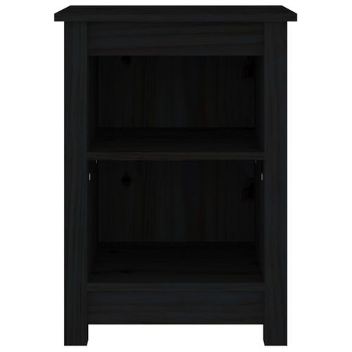 Table De Chevet Noir 40x35x55 Cm Bois De Pin Solide