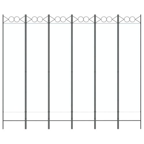Cloison De Séparation Pliable à 6 Panneaux En Tissu Blanc 240 X 200 Cm