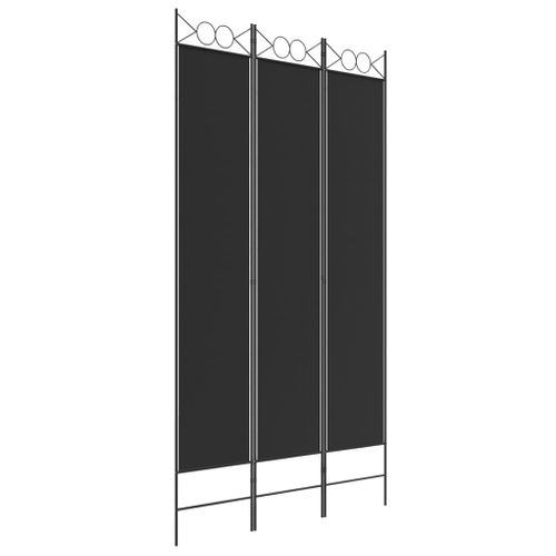 Paravent 3 Panneaux Noir 120x220 Cm Tissu