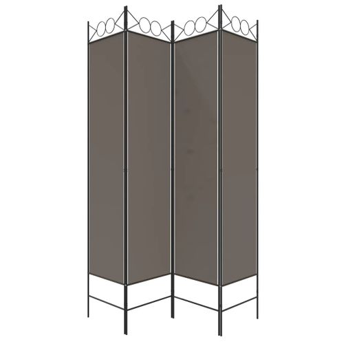 Paravent 4 Panneaux Anthracite 160x220 Cm Tissu
