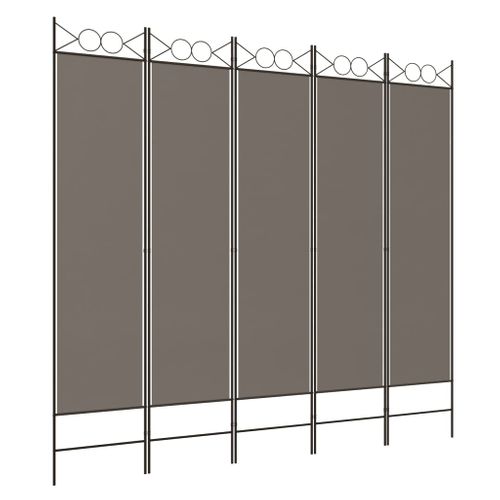 Paravent 5 Panneaux Anthracite 200x220 Cm Tissu