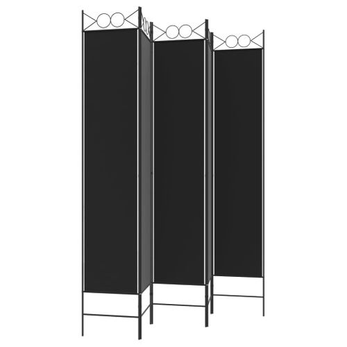Paravent 5 Panneaux Noir 200x220 Cm Tissu