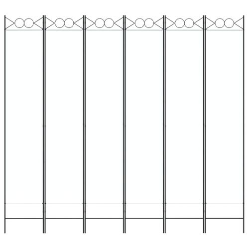 Cloison De Séparation 6 Panneaux Blanc 240x220 Cm Tissu