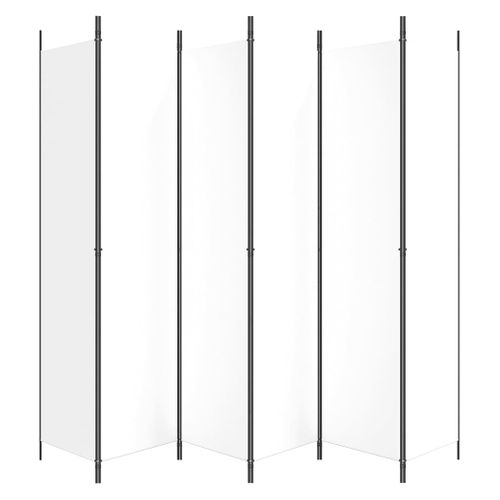 Cloison De Séparation Pliable à 6 Panneaux En Tissu Blanc 300 X 220 Cm