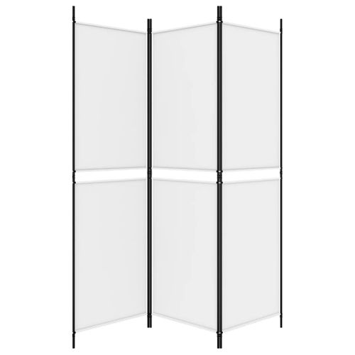 Cloison De Séparation 3 Panneaux Pliable En Tissu Blanc 150 X 180 Cm