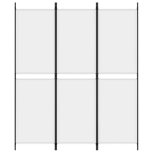 Cloison De Séparation 3 Panneaux Pliable En Tissu Blanc 150 X 180 Cm