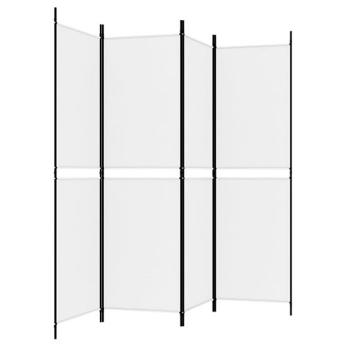Cloison De Séparation 4 Panneaux Blanc 200x180 Cm Tissu