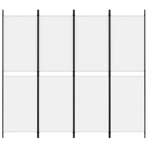 Cloison De Séparation 4 Panneaux Blanc 200x180 Cm Tissu