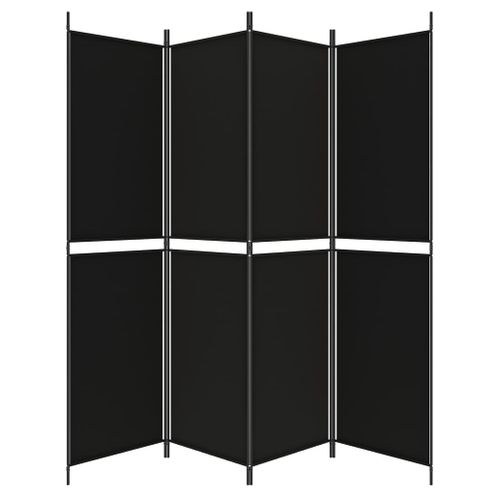 Paravent 4 Panneaux Noir 200x200 Cm Tissu