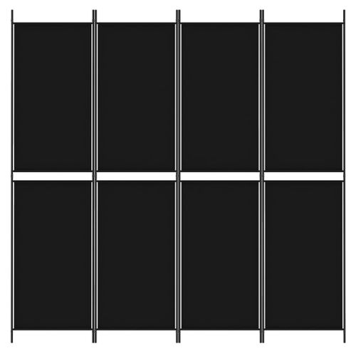 Paravent 4 Panneaux Noir 200x200 Cm Tissu