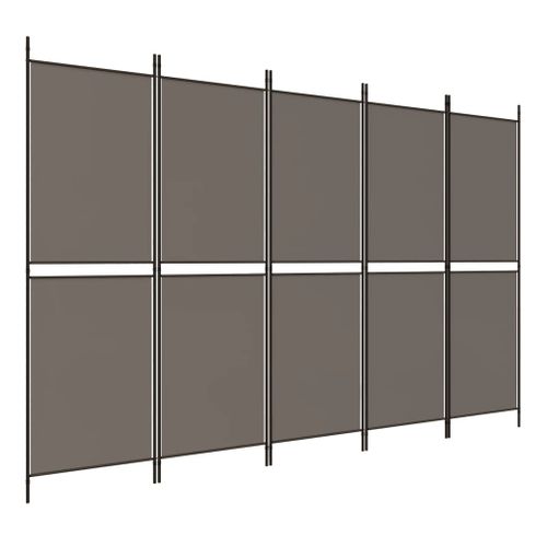 Paravent 5 Panneaux Anthracite 250x220 Cm Tissu