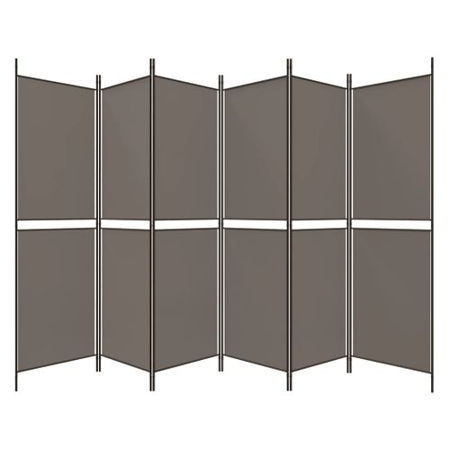 Paravent 6 Panneaux Anthracite 300x220 Cm Tissu