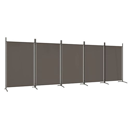Cloison De Séparation 5 Panneaux Anthracite 433x180 Cm Tissu