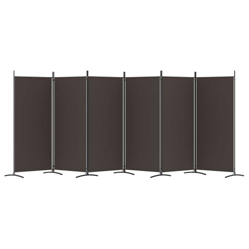 Paravent 6 Panneaux Marron 520x180 Cm Tissu