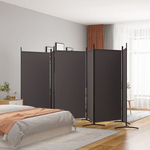 Paravent 6 Panneaux Marron 520x180 Cm Tissu