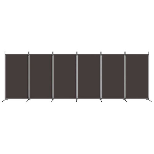 Paravent 6 Panneaux Marron 520x180 Cm Tissu