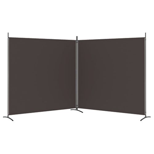Paravent 2 Panneaux Marron 348x180 Cm Tissu