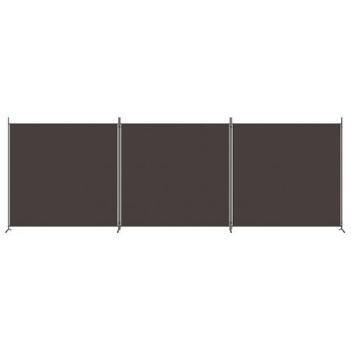 Cloison De Séparation 3 Panneaux Marron 525x180 Cm Tissu