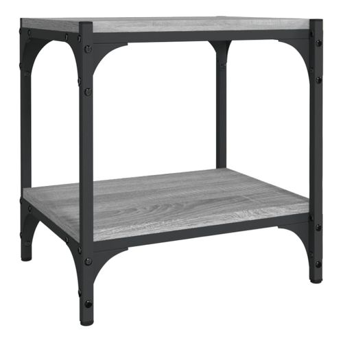 Meuble TV Sonoma Gris 40x33x41 Cm Bois Contreplaqué Et Acier