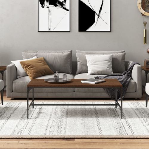 Table Basse Chêne Marron 100x50x35 Cm Bois Contreplaqué