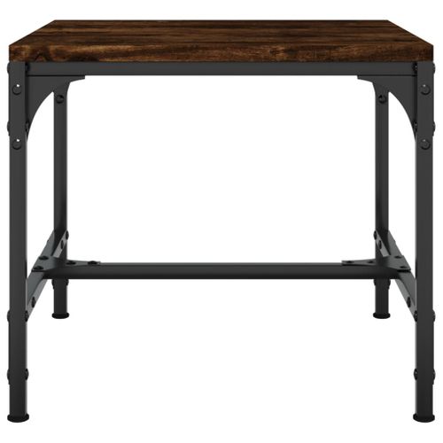 Table Basse Chêne Fumé 50x50x35 Cm Bois Contreplaqué