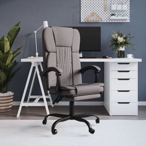 Fauteuil Inclinable De Bureau Taupe Tissu