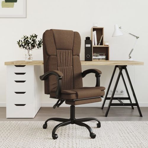 Fauteuil Inclinable De Bureau Marron Tissu