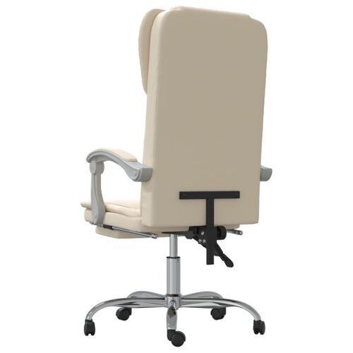 Fauteuil Inclinable De Bureau Crème Similicuir