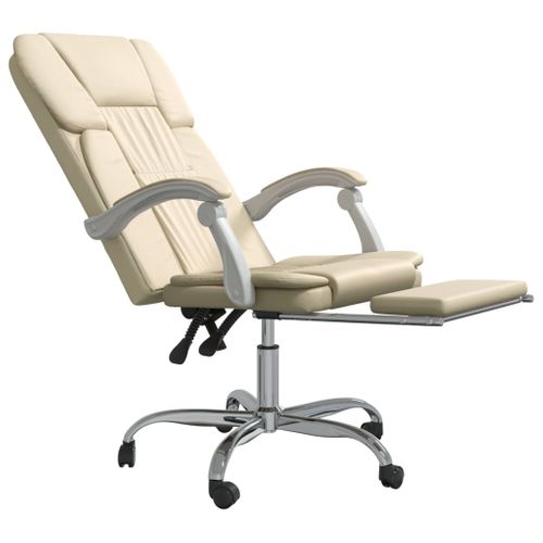 Fauteuil Inclinable De Bureau Crème Similicuir