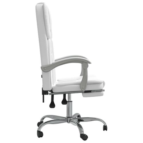 Fauteuil Inclinable De Bureau Blanc Similicuir