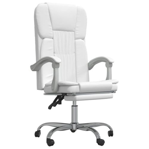 Fauteuil Inclinable De Bureau Blanc Similicuir