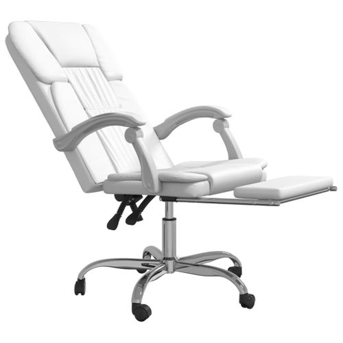 Fauteuil Inclinable De Bureau Blanc Similicuir