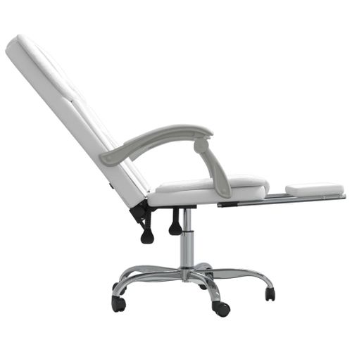 Fauteuil Inclinable De Bureau Blanc Similicuir