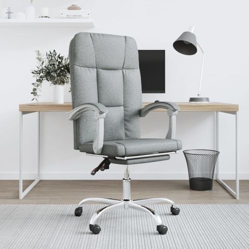 Fauteuil Inclinable De Bureau Gris Clair Tissu
