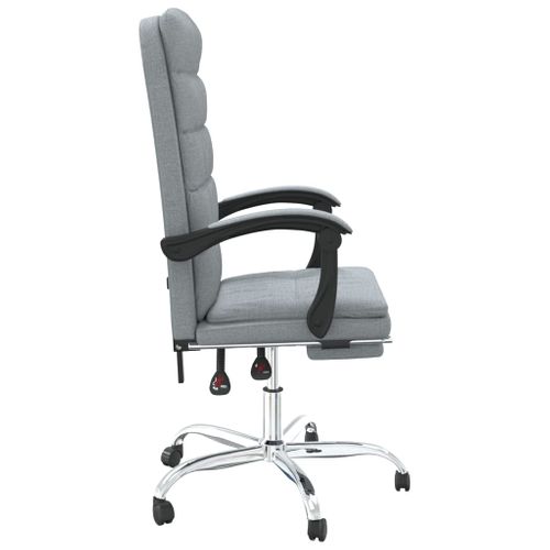 Fauteuil Inclinable De Bureau Gris Clair Tissu