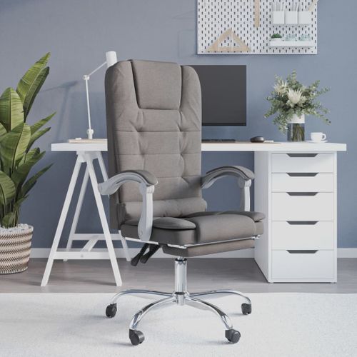 Fauteuil De Massage Inclinable De Bureau Taupe Tissu