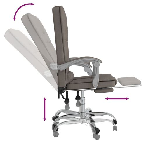 Fauteuil De Massage Inclinable De Bureau Taupe Tissu