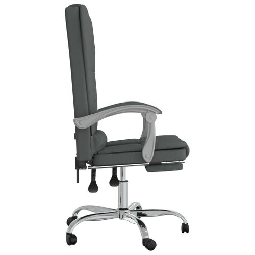 Fauteuil De Massage Inclinable De Bureau Gris Foncé Tissu