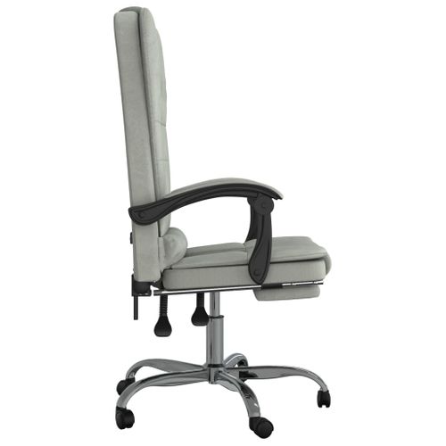 Fauteuil De Massage Inclinable De Bureau Gris Clair Velours