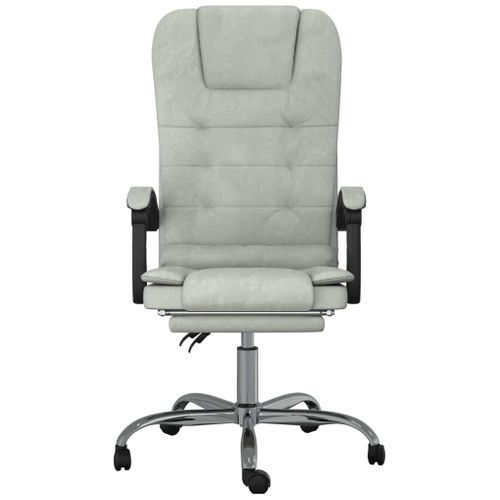 Fauteuil De Massage Inclinable De Bureau Gris Clair Velours